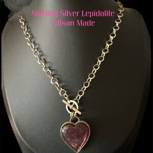 Sterling heart Artisan Made Toggle Necklace